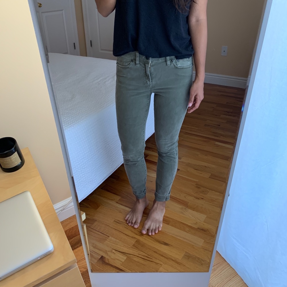 J. Crew Toothpick Skinny Pants Olive